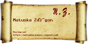 Matuska Zágon névjegykártya